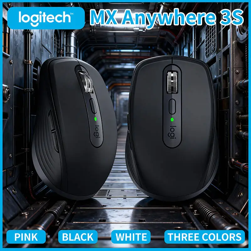 High-Performance Logitech MX Anywhere 3S - 8K DPI, Hyper-Scroll, Silent Click, Multi-OS Support for Home & Office