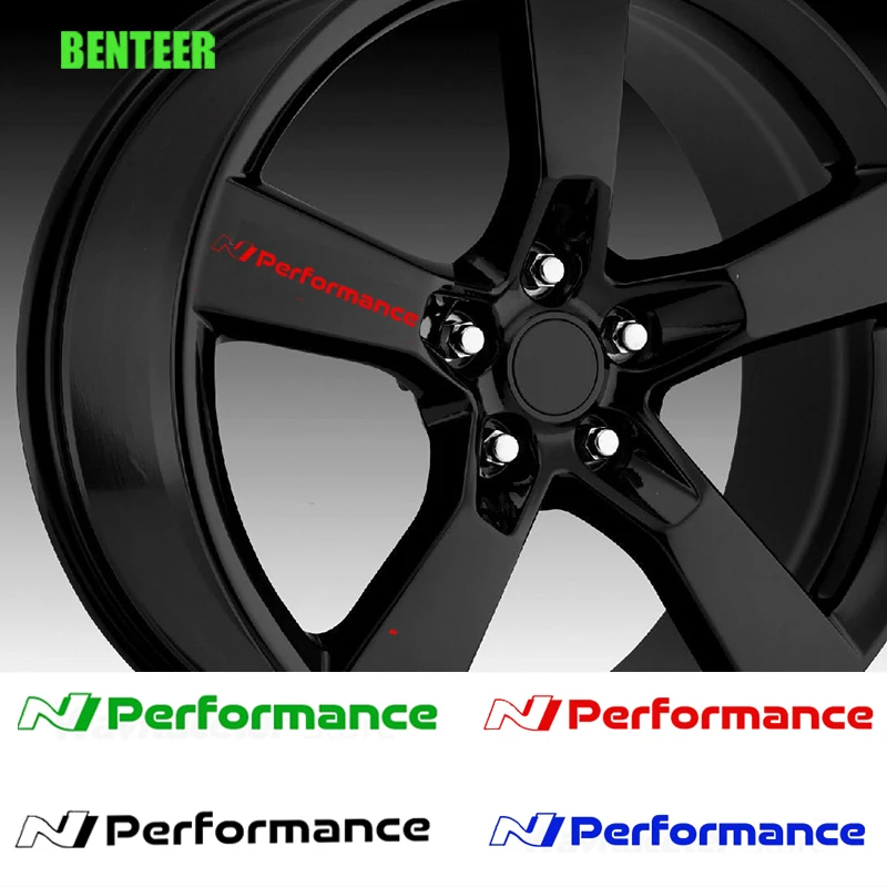 4Pcs Car Wheel Sticker For Hyundai N Performance I20 I30 I40 Ix35 TUCSON Elantra SONATA GENESIS SOLARIS VEOSTER