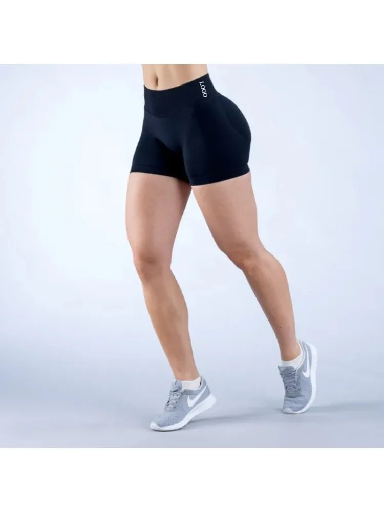 Yogashorts voor dames, naadloze, hoog getailleerde, sneldrogende, hoge stretch, butt-lifting, kleurbloksorts voor gym, fitness, hardlopen - afbeelding 2