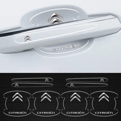 8pcs Transparent Car Door Handle Cup Protector Film Anti Scratch Sticker For Citroen C1 C2 C3 Grand C4 Picasso C4L VTS C-ELYSEE