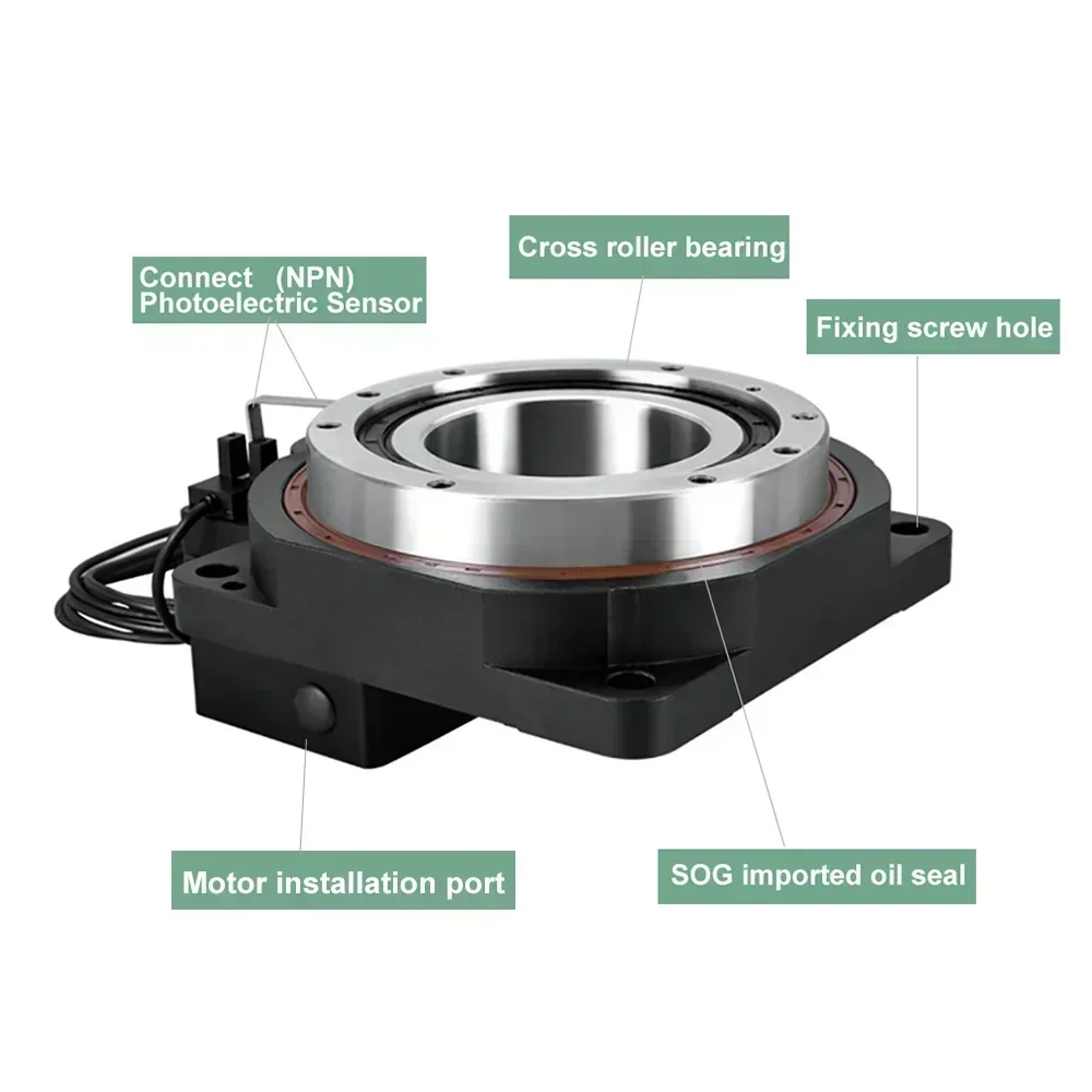 YUNDUAN CNC Turntable Hollow Rotary Table Circular Positioner Rotating Actuator Electric Indexing Disc Angle Adjustment Table