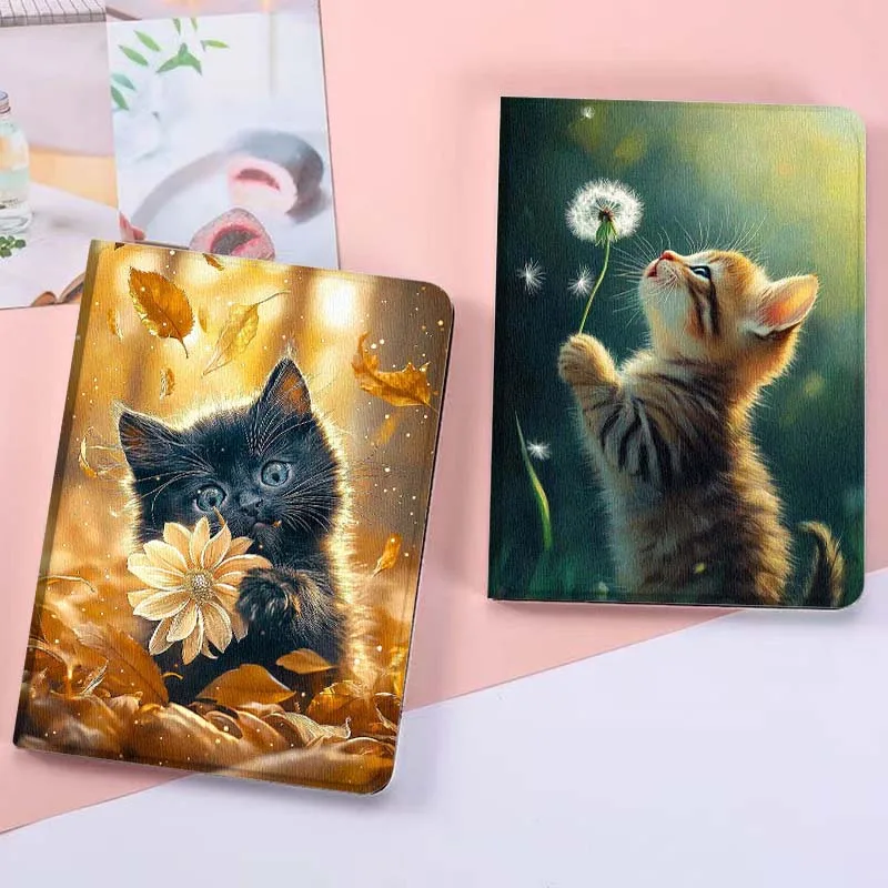 

Cute Kitten Dandelion Blow For Xiaoxin Lenovo Tab Pad K11 K10 M10 P11 3rd Plus Pro Legion Y700 Y900 Gen4 2 Tablet Case Gift
