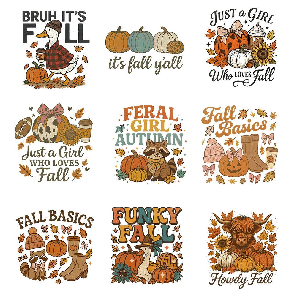 9 قطعة موضوع الخريف الشكر نمط نقل الحرارة الشارات مناسبة لمشاريع DIY على الملابس والقمصان والأقنعة وحقائب الظهر