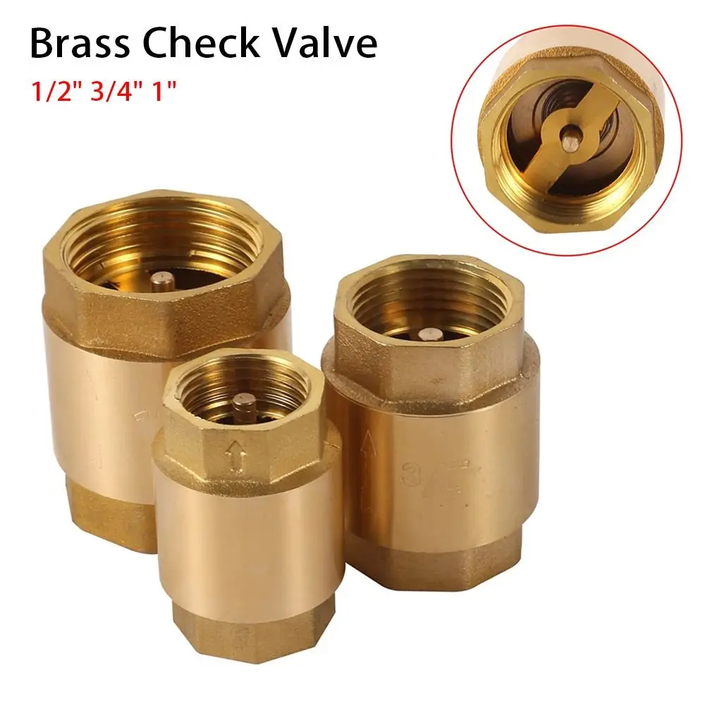 1Pcs Irrigation Aquarium System NPT Brass Check Valve Female Thread In-Line Spring One-Way Valve 1/2