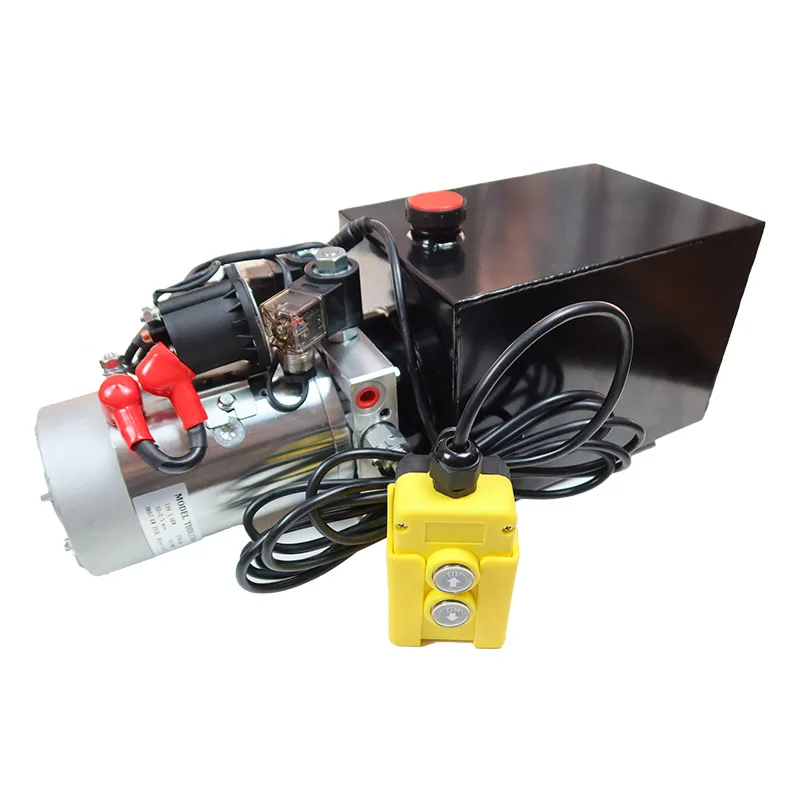 

DC12V1.6Kw double acting hydraulic power unit device dump trailer