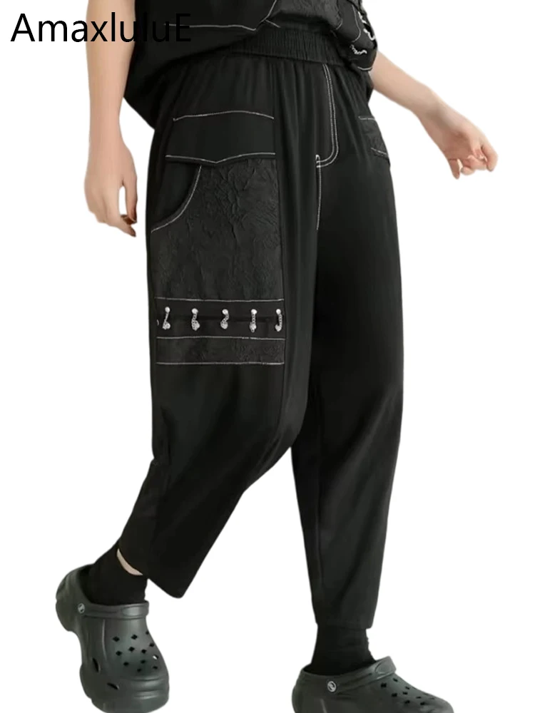 

Amax luluE Design Summer Korean Womens Loose Punk Pants Streetwear Classic Harajuku Trousers Ladies Elegant Casual Harem Pants