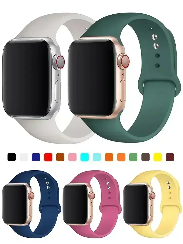 Silicone Strap For Apple Watch Band 44mm 40mm 45mm 41mm 49mm 42mm 45 44 mm bracelet iwatch series 7 se 3 5 6 8 9 Ultra 2 bands