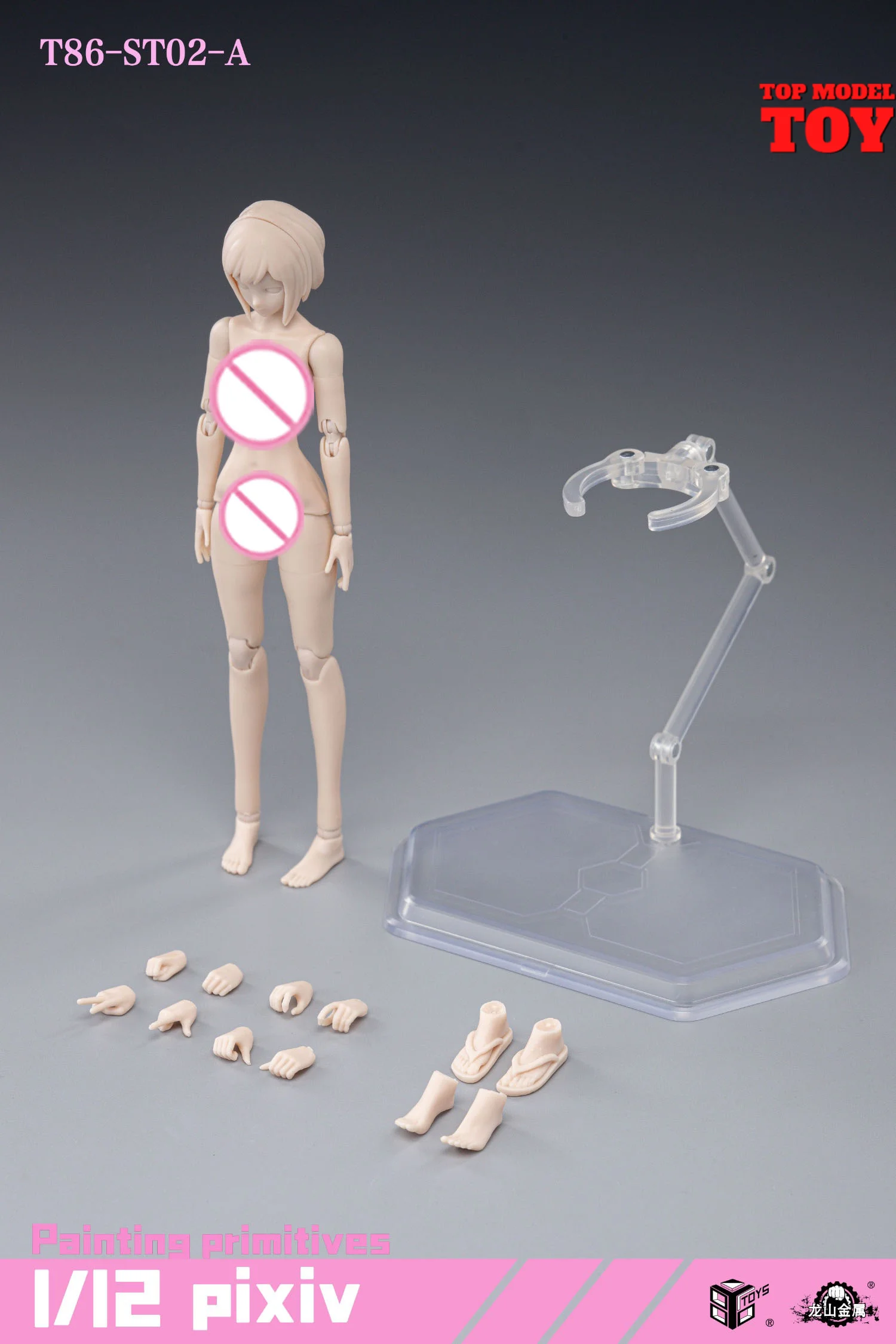 86TOYS T86-ST 1/12 Scale Female Pale/Wheat Skin Small/Medium/Large Chest Super Flexible Joint Body With Cartoon Head Model Toy