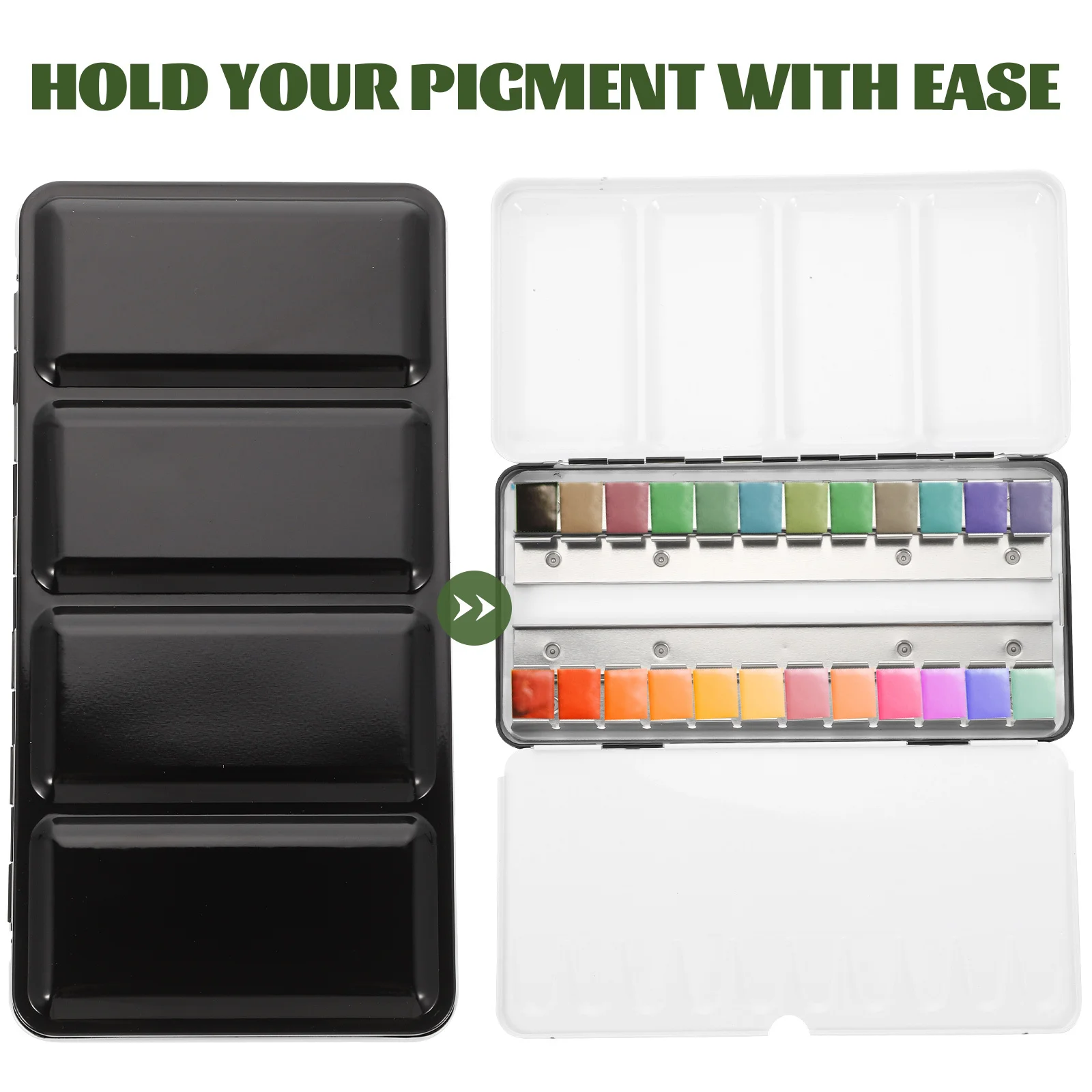 

Empty Watercolor Iron Box Storage Case for 48 Colors Solid Pigment Portable Lightweight Paint Palette Convenient for Outdoor
