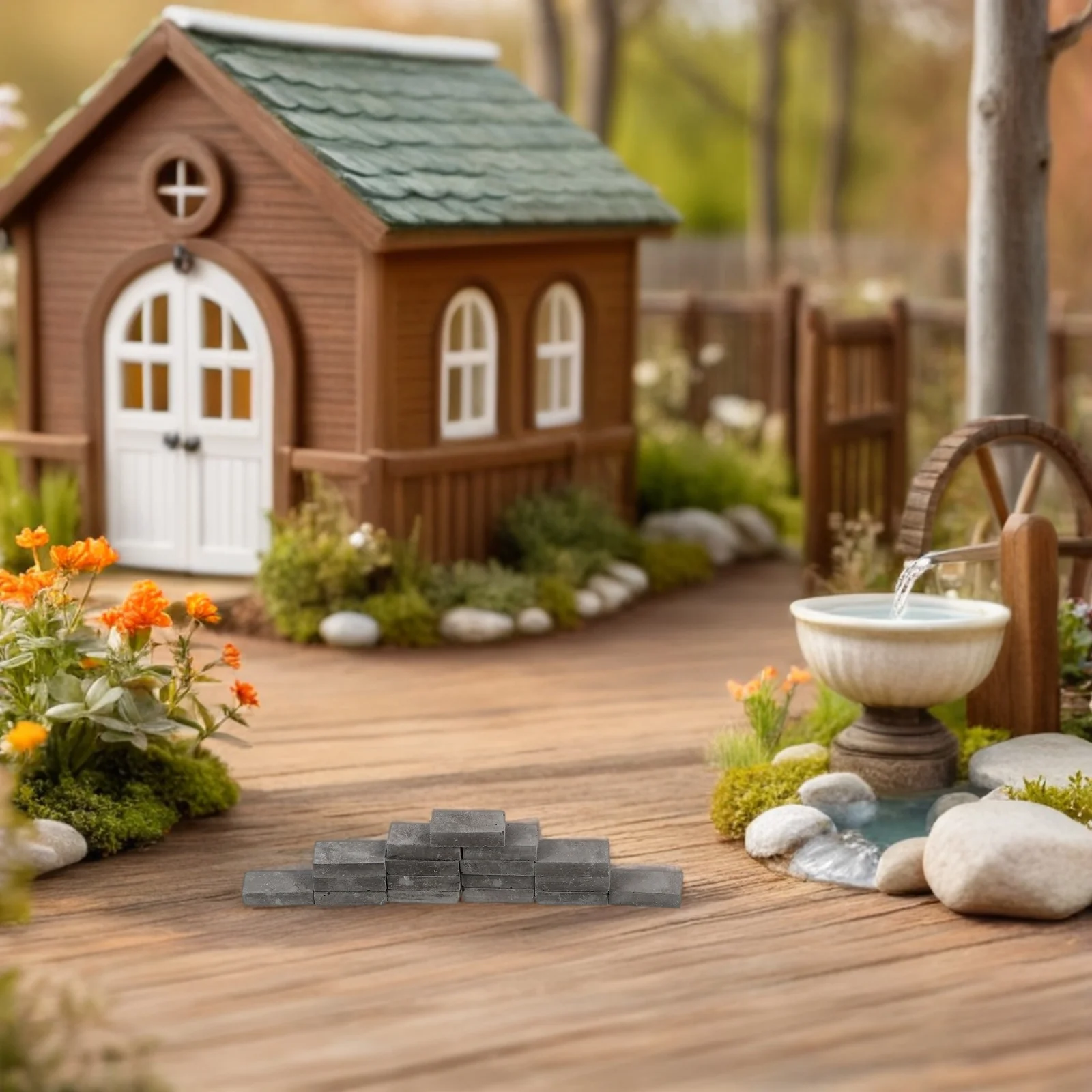 100 peças tijolos em miniatura escala 1:35 arquitetura de mesa de areia kit de construção diy para micro decoração de paisagem blocos infantis