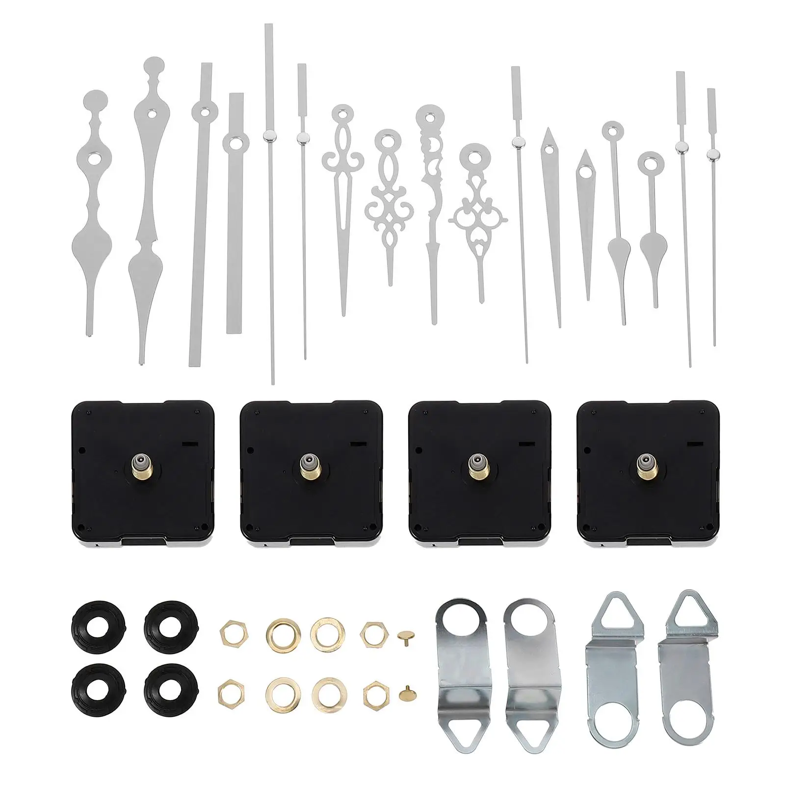 

Clock Mechanism Replacement Movement Supplies Quiet Quartz Work Silver Wall Clocks