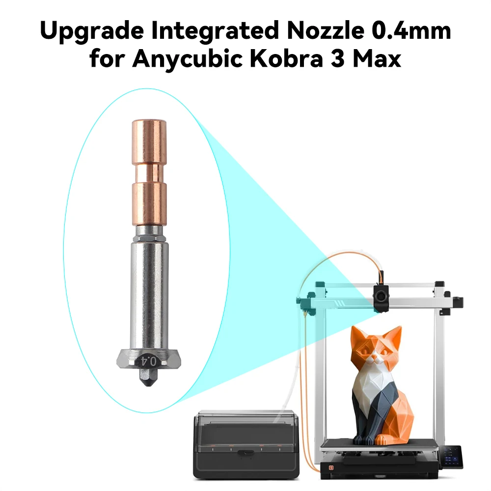

Для Anycubic Kobra 3 Max аксессуар для 3d-принтера, насадка для обновления 0,4 мм, встроенная термостойкая для 3d-принтера Anycubic