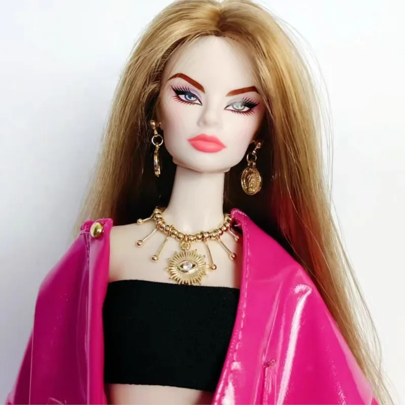

1/6 BJD Supermodel Doll Sun Eyes Necklace Earrings Love Necklace Fashion Doll Jewelry Accessories For 30cm FR FR2 OB Dolls Toys