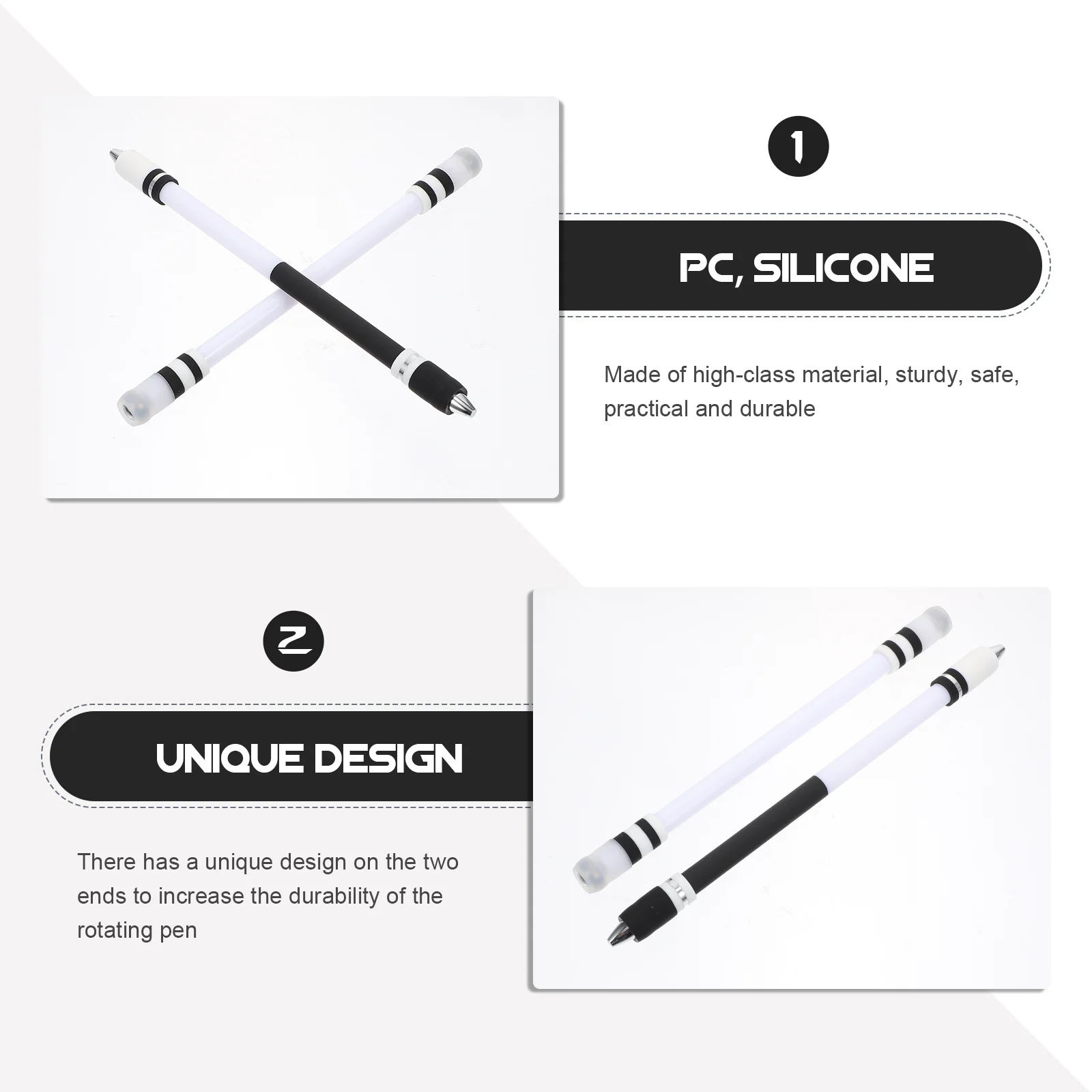 Caneta rotativa para lançar, 2 peças, portátil de alta qualidade, jogo de alívio do estresse, dispositivo de presente para crianças