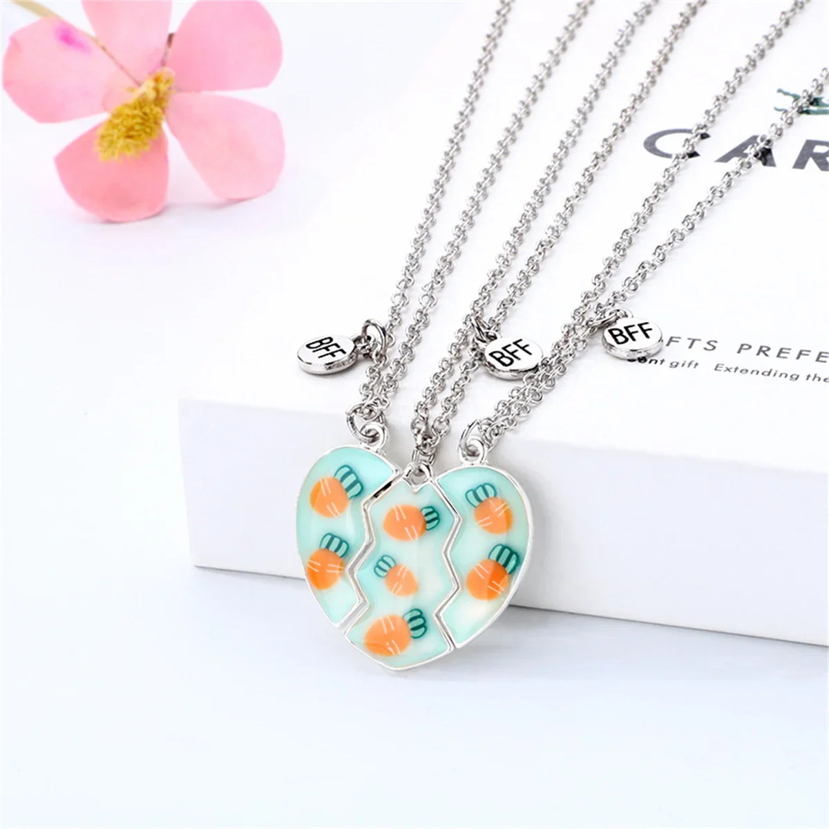 

3 Pcs New Fashion Simple Splicing Necklace Exquisite Magnetite Alloy Jewelry Graduation Season Gift From Friends and Classmates