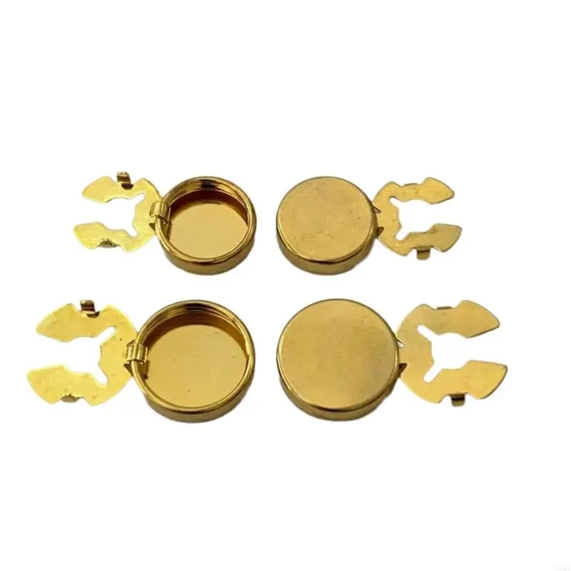 

Y55F 10pcs Round Button Cover Brass Cufflinks Button Cover Cuff Links Theme Party