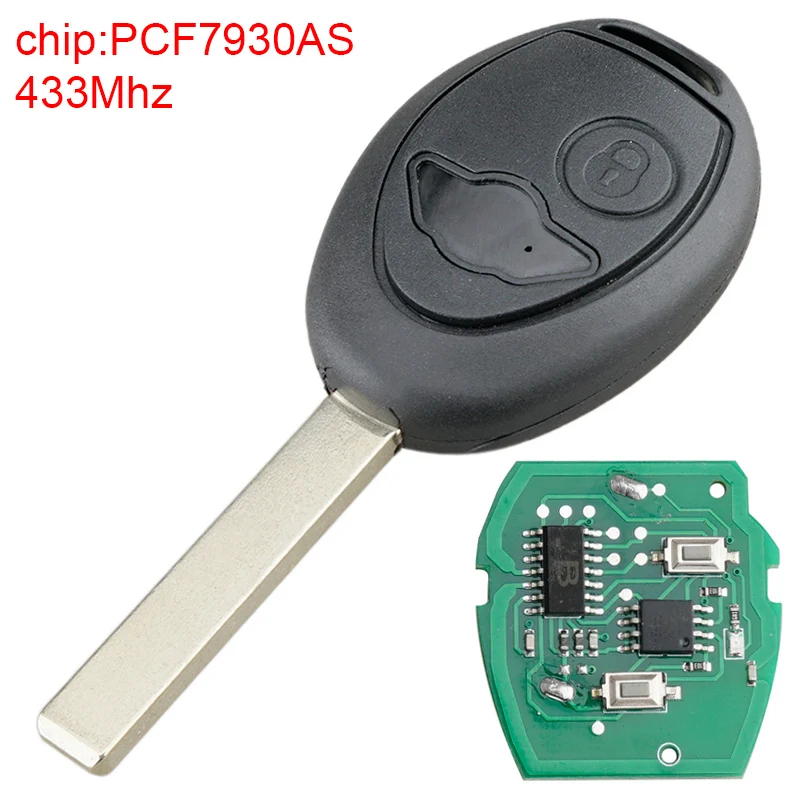 

433Mhz Car Remote Key Fob Case Shell Fit for BMW Mini Cooper R50 R53 S 2001-2005 Remote Key Shell Cover with PCF7930AS Chip