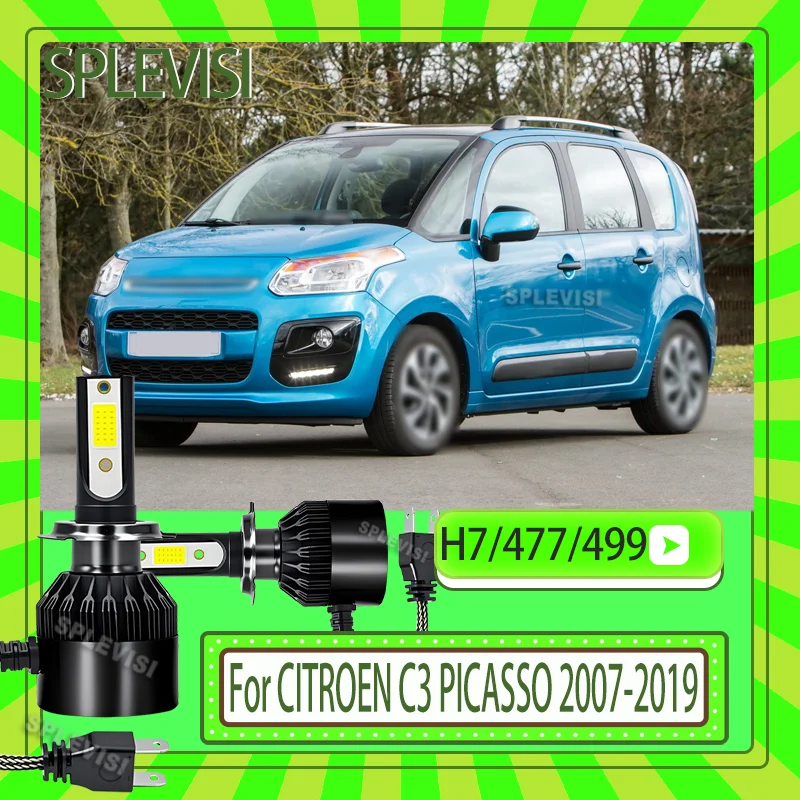 

2pc Waterproof Auto Lamp LED Headlight Low Beam Lights For CITROEN C3 PICASSO 2007 2008 2009 2010 2011 2012 2013 2014 2015-2019