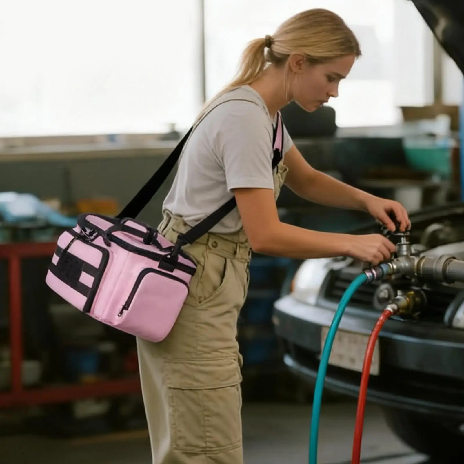 أداة مقسم حقيبة متعددة الأغراض سستة حمل تخزين السباكة أداة حقيبة للنجارين مصلح السباكة البستنة لقمة ثقب #1