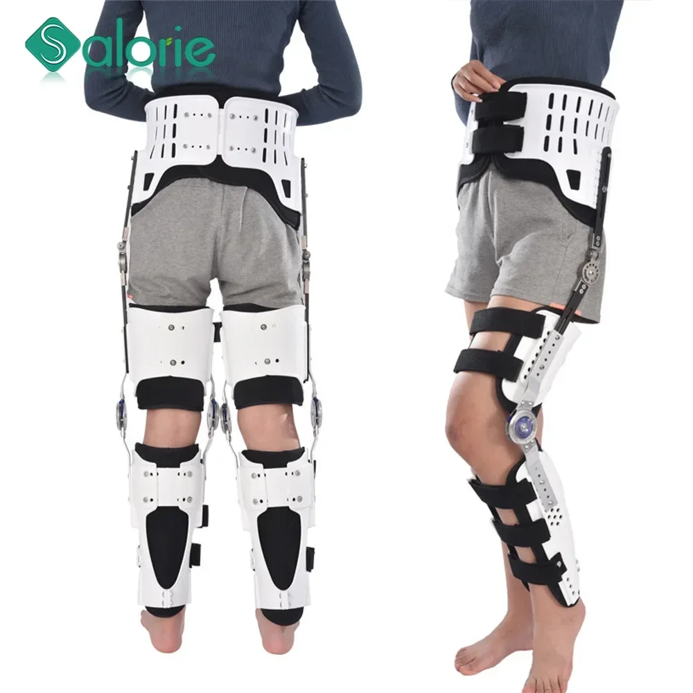 Hip Knee Ankle Foot Orthosis for Hip Fracture Femoral Femur Instability Fixation Lower Limb Paralysis Leg Rehabilitation