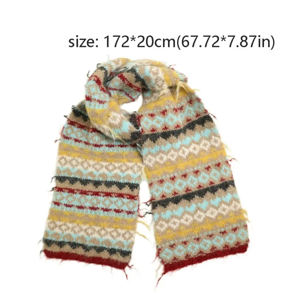 Casual warme jacquard gebreide sjaal wol vintage Fair Isle stijl sjaal koude bescherming bedrukte winter wollen halsdoek winter