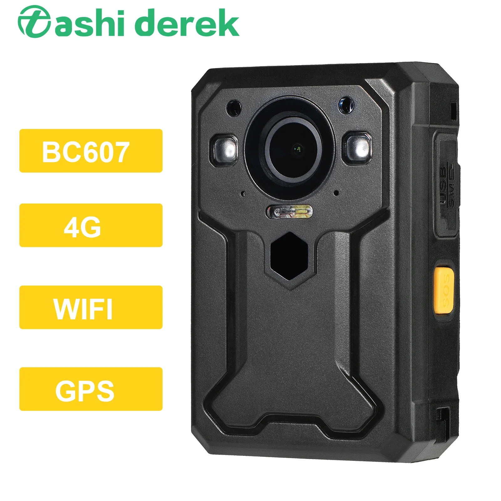 BC607 Body Worn Camera 4G WIFI GPS HD 1080P Live Video Remote Monitor Portable DVR Recording One Button SOS Body Worn Camera