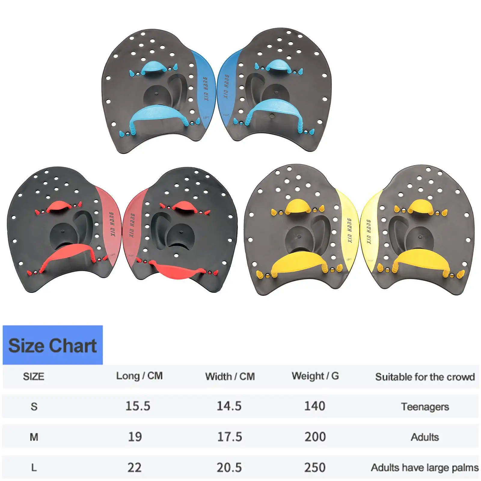 Swim Training Hand Paddles for Adult Kid Swim Training Hand Fin Flipper Unisex Swimming Hand Paddles for Men Women Kids