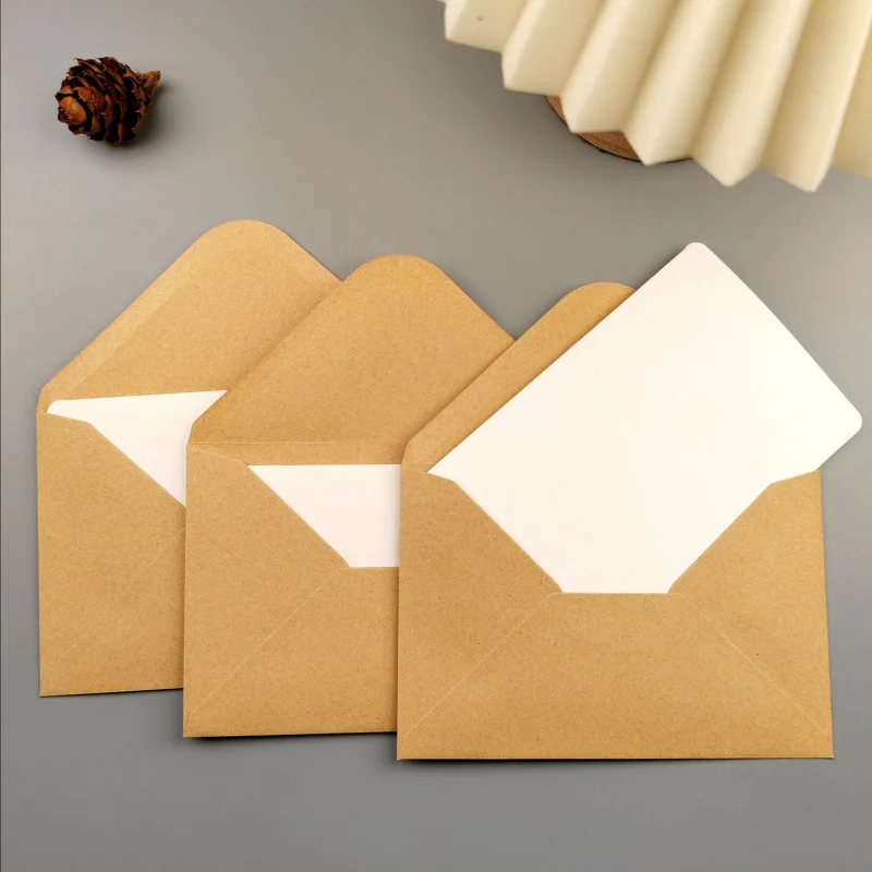 Custom. Simple Artistic Blank In-Stock Premium Kraft Paper Envelopes Making Vintage Letter Paper Greeting Cards Invitations