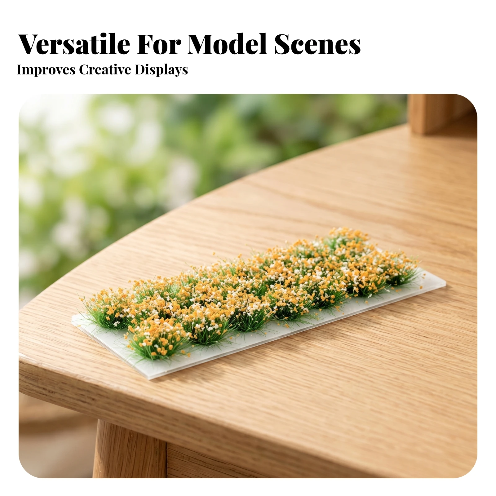 

Flower Grass Strip Densely Packed Grass Blossom Mat Miniature Flower Clump Natural Look for Model Makers
