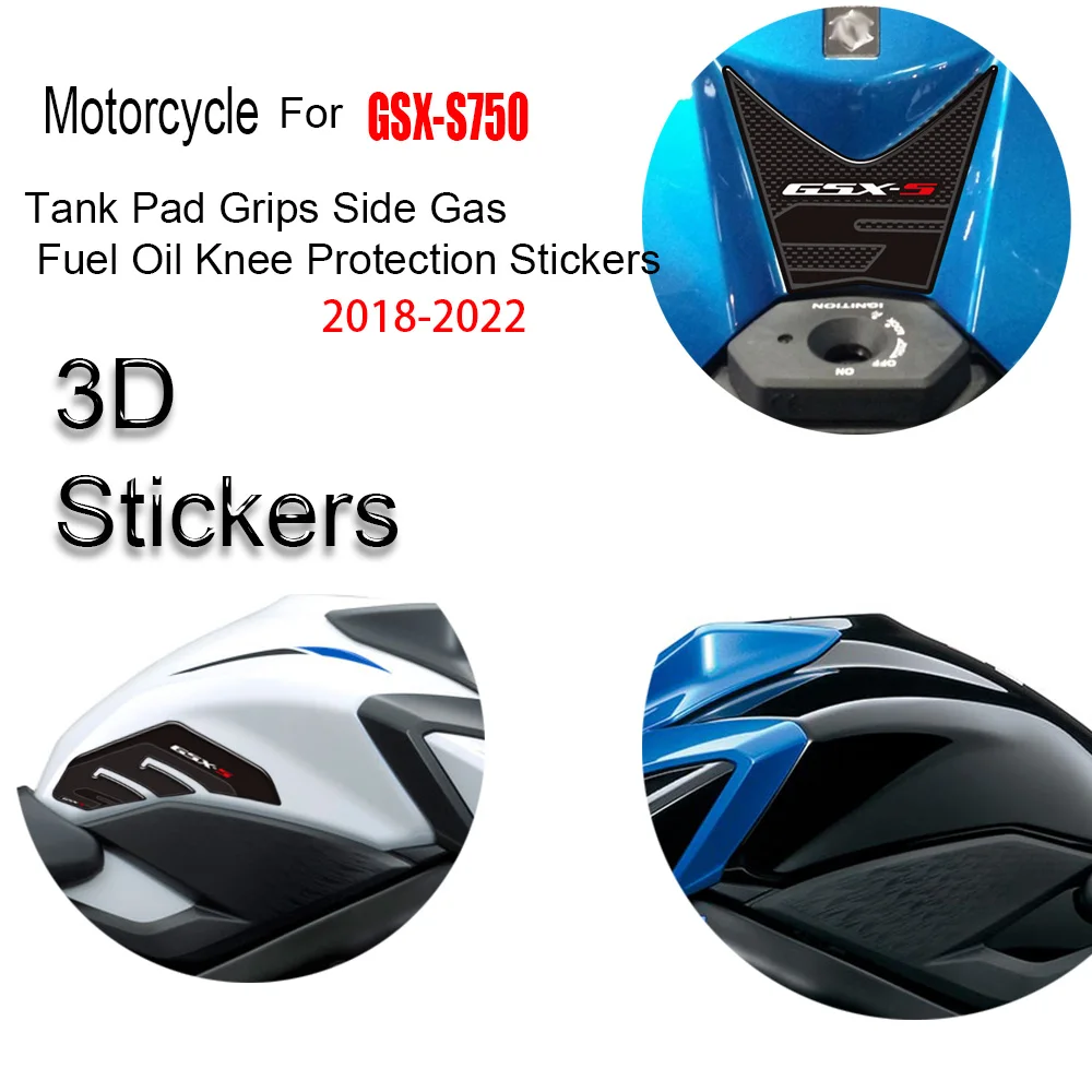 Motorcycle Tank Pad Grips Protection Gas Fuel OilKnee Motorcycle For GSX-S750 GSXS750 GSX S750 S 750 GSX-S Stickers 2018 - 2022