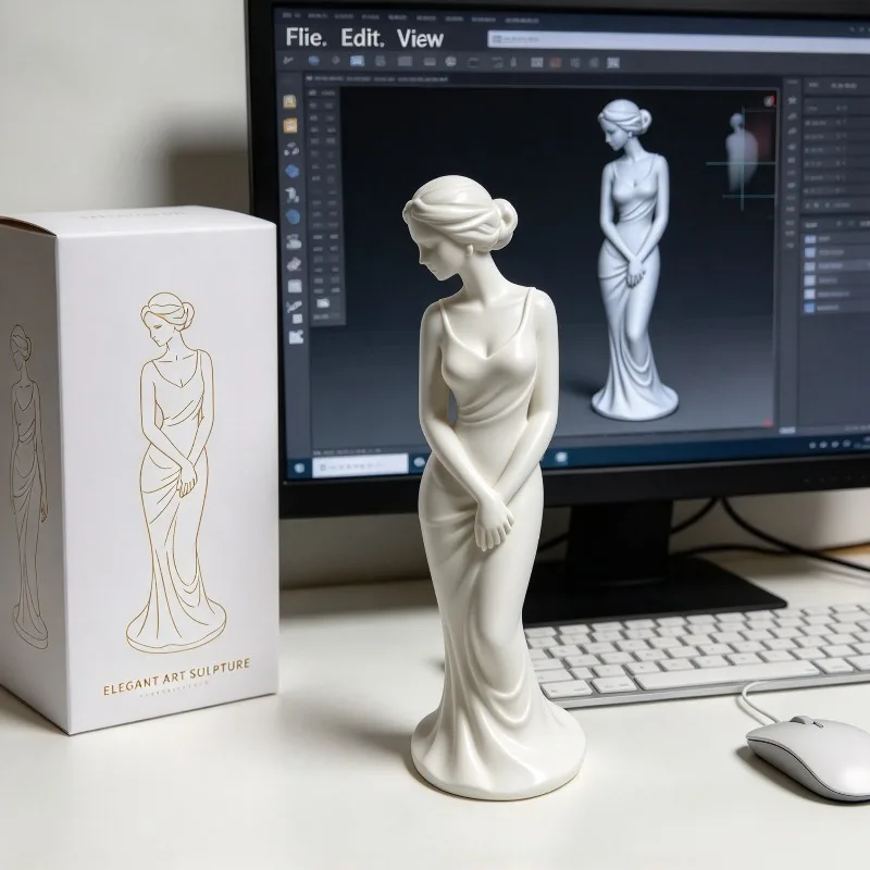 3D printing for niche, elegant, oriental beauty, pure desire desktop living room bedroom simple decoration