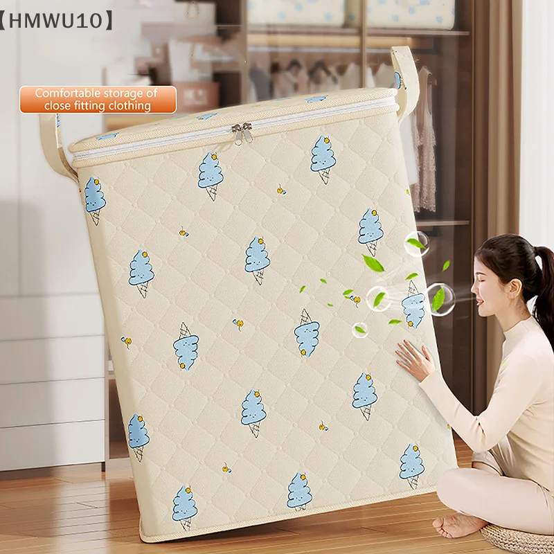 

Foldable Clothes Storage Bag Large Capacity Quilt Storage Bag Dust-proof Zipper Organizer Bag