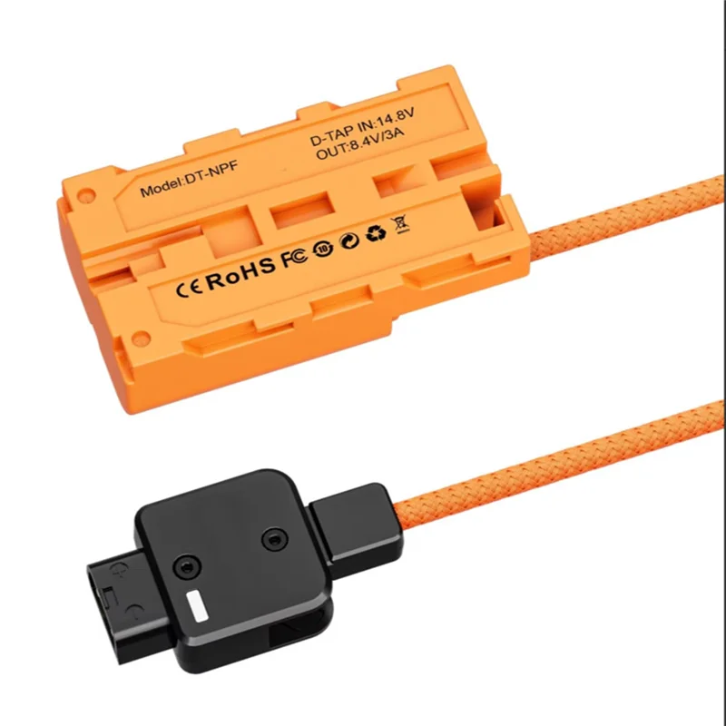 

ABGB-DT-NPF D-Tap To NPF Dummy Battery Cable For Sony NP-F970, F960, F950, F770, F750, F570, F550 External Power Supply