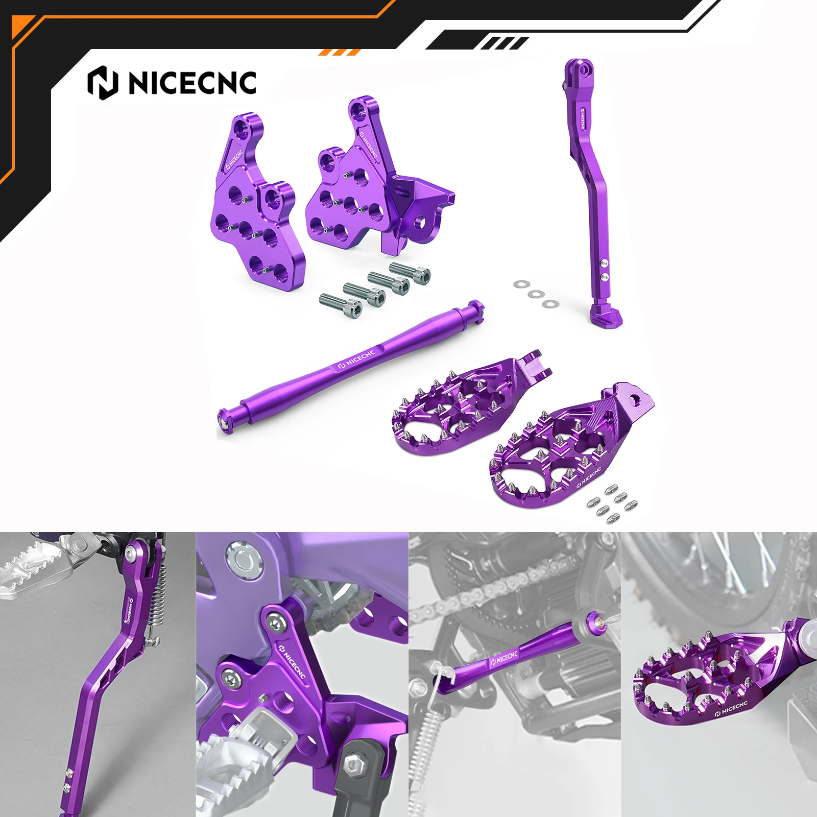 

For Surron light bee X S L1E 2024 2025 Segway X160 X260 Foot Pegs Bracket Package Footrest Support Brace Foot Side Kick Stand