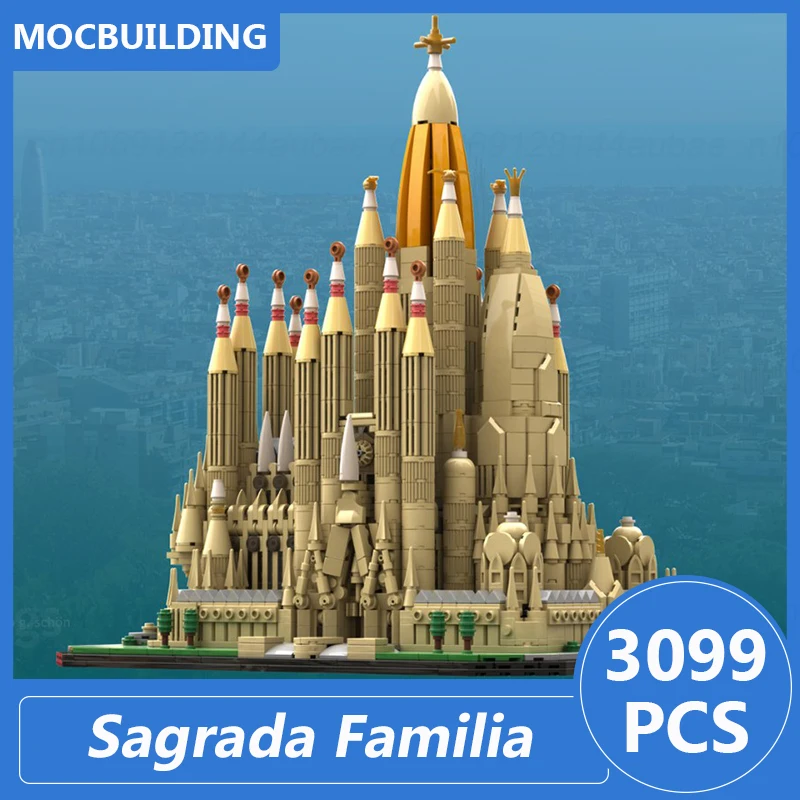 サグラダファミリア建築中型モデル Moc ビルディングブロック Diy 組み立てるレンガ現代教会ディスプレイおもちゃギフト 3099 個