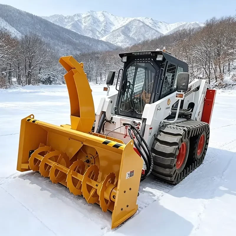 72 Inch Hydraulic Chute Snow Blower for Skid Steer Heavy Loader Mount Snowblower
