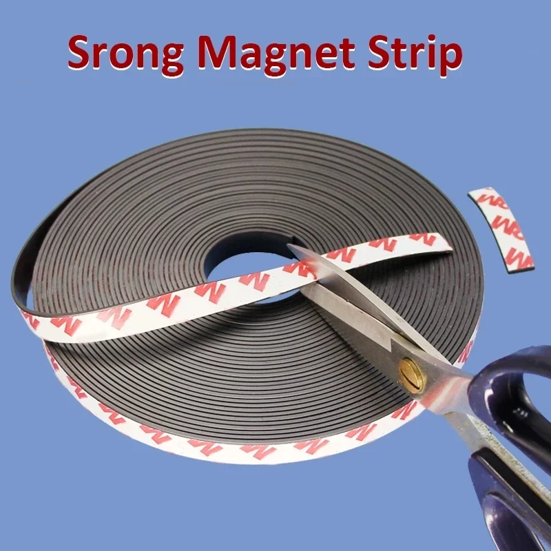 

Strong Flexible Magnet Strip Self Adhesive Magnetic Tape Rubber Magnet Tape Lenght 39.37inch