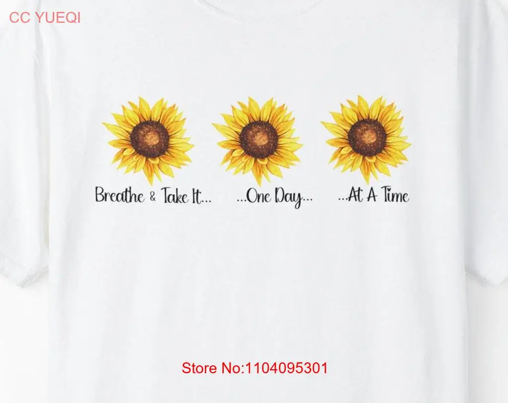 This Breathe Take It One Day At A Time Garment Dyed T shirt has an inspirational message encouraging us to live moment