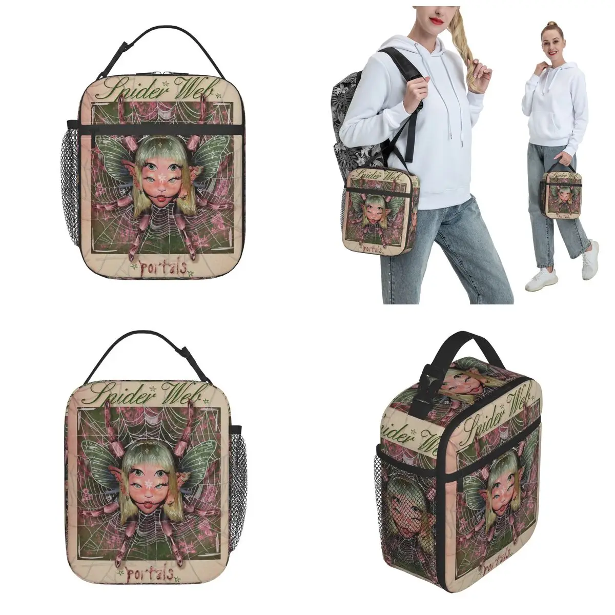 Custom Melanies Martinez Portals Thermal Insulated Lunch Bag for Office Portable Bento Box Thermal Cooler Lunch Boxes