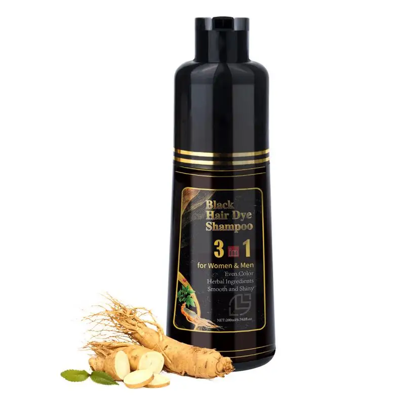 Black Hair Dye Shampoo 200ml Hair Dye Shampoo 3 in1 Darkening Hairs Instant Gray To Black Natural Hair Color  Darkening Shampoo