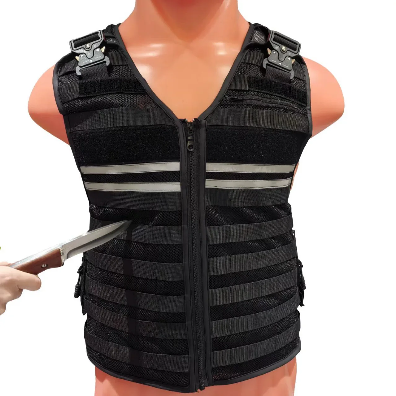 DurableHard Inner Vest Security Protection Full Body Soft Armor Puncture Protection Clothing Wear-resistant Anti-puncture Zipper
