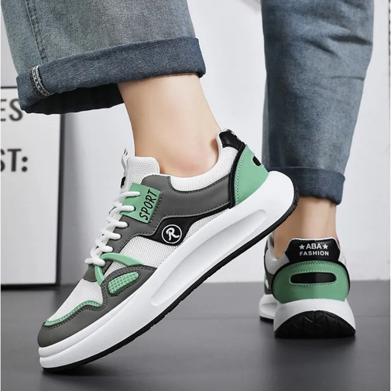 Fashion men's casual sneakers Breathable mesh running shoes Thick soled male sneakers Anti slip walking shoes кроссовки мужские