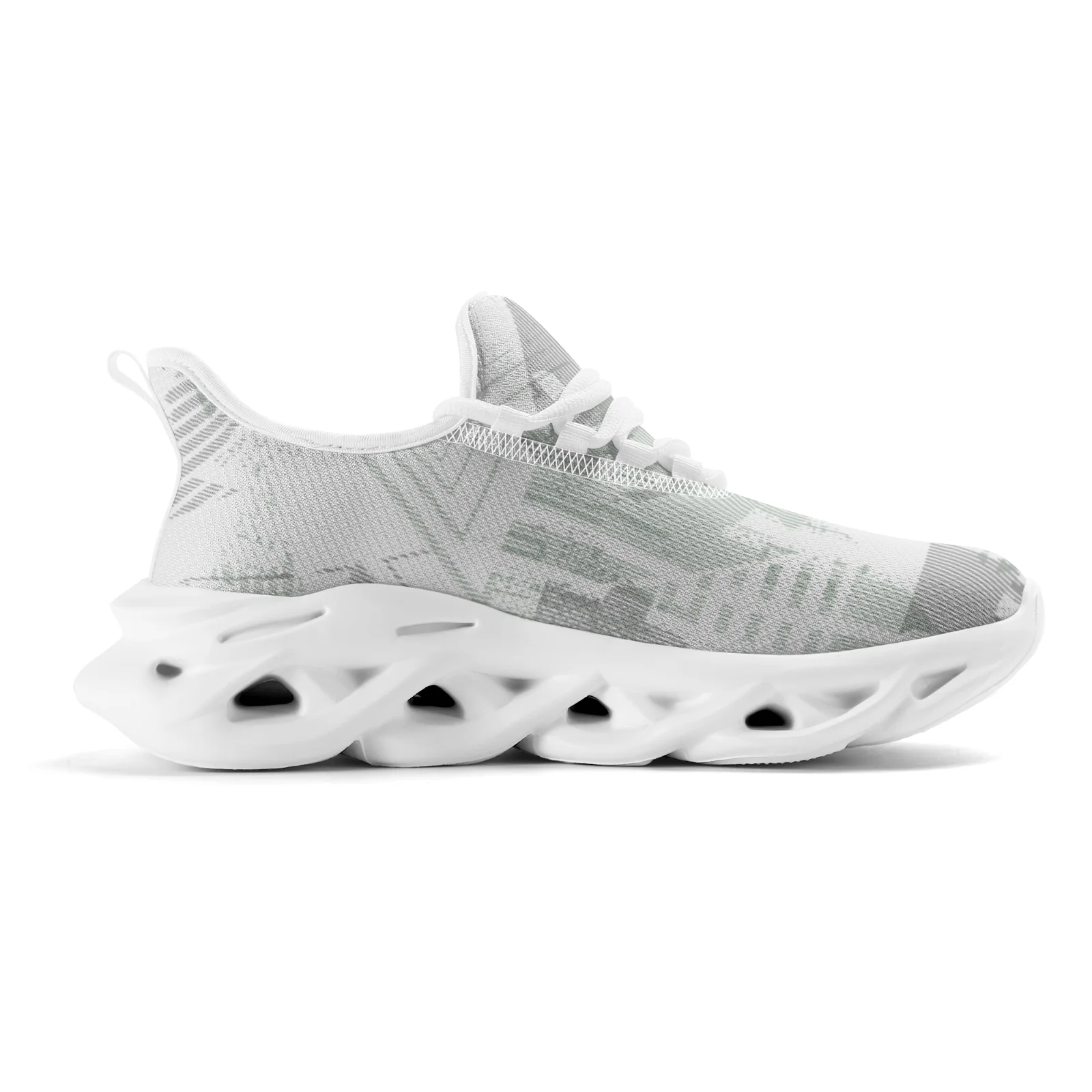 Custom Shoes Boy's Casual Sneakers Geometric Patterns Lightweight Walking Running Shoes Mesh Lace Up Footwear EUR36-48