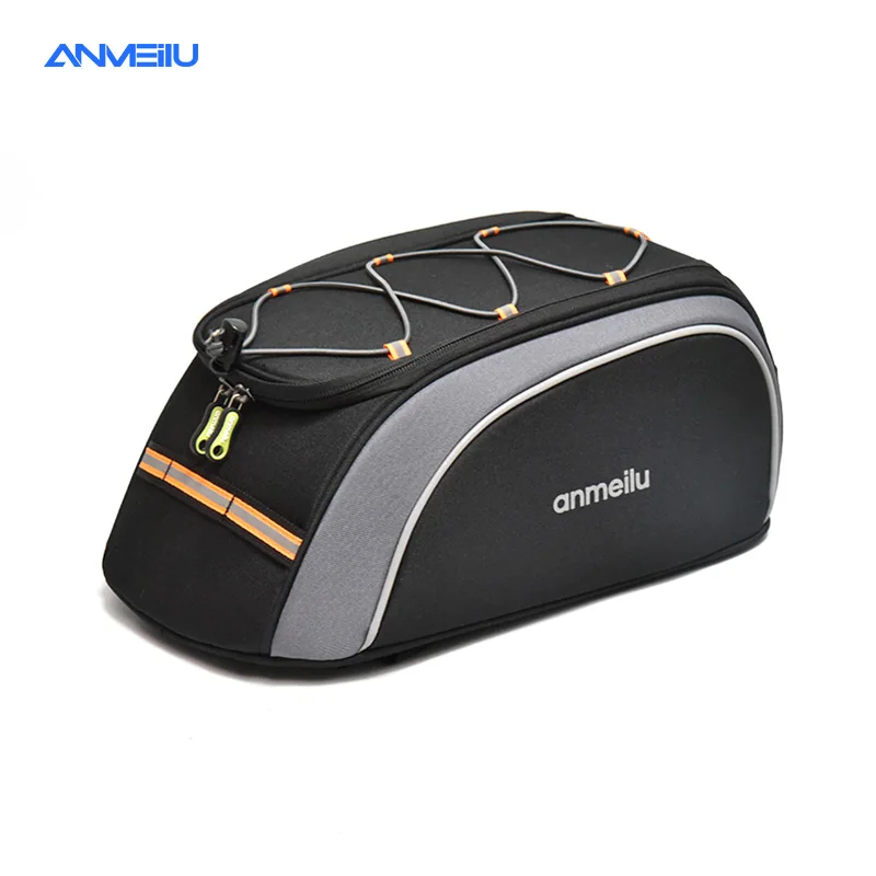 Anmeilu 8L Bicycle Bags Bike Rear Basket Waterproof Pannier With Rain Cover Back Rack Rear Seat Saddle Bag Cycling Luggage