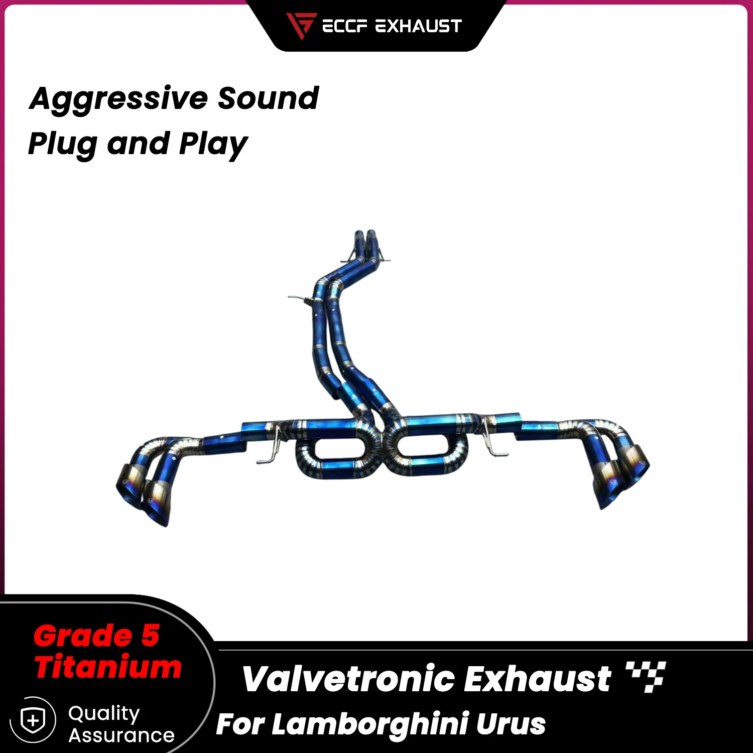 

Sporty TItanium Catback Exhaust for Lamborghini Urus Freely Adjustable Sound Control Easy Installation