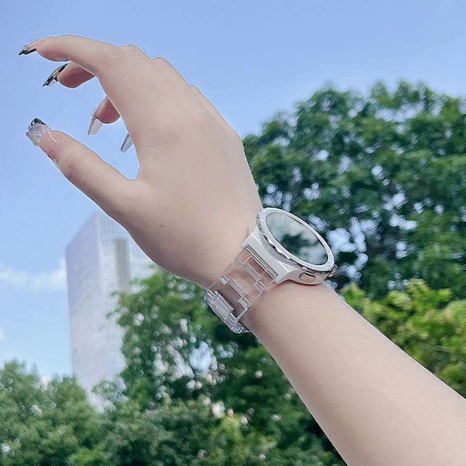 Ban Nhạc Dành Cho Samsung Galaxy Samsung Galaxy Đồng Hồ 4 Classic 5 Pro Hoạt Động 2/Gear S3 Thời Trang Nhựa Trong Suốt Vòng Tay Đồng Hồ Huawei VGA GT 3 Dây 22Mm 20Mm
