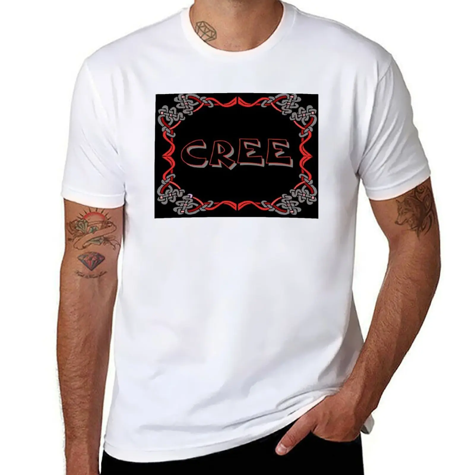 

: CREE Abstract heavy men cotton Indigenous cotton t 100% luxury t man Print brand shirt shirts printed T-Shirt t shirt man for