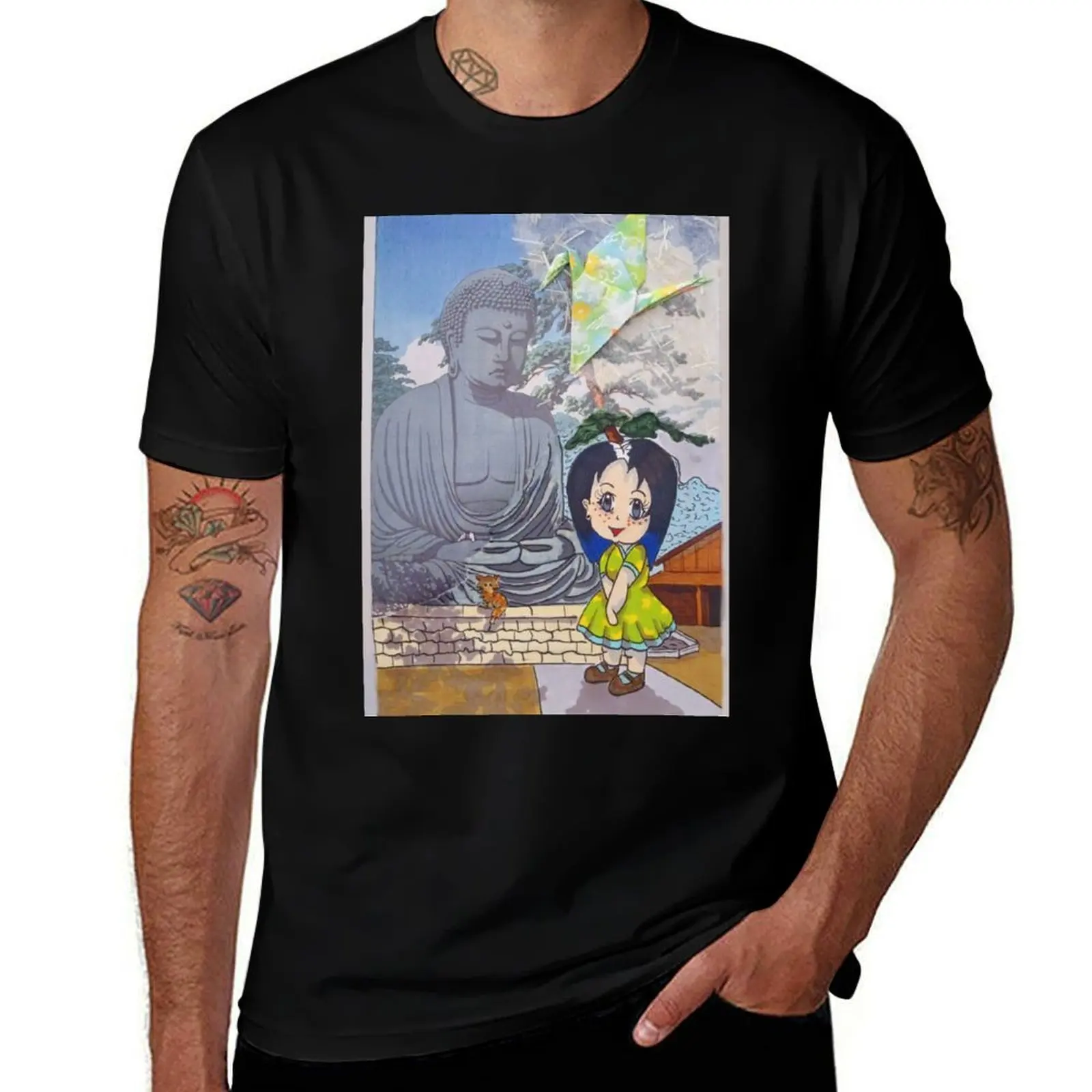 Kawaii big cartoon buddha T-Shirt Work Style Casual T-Shirt