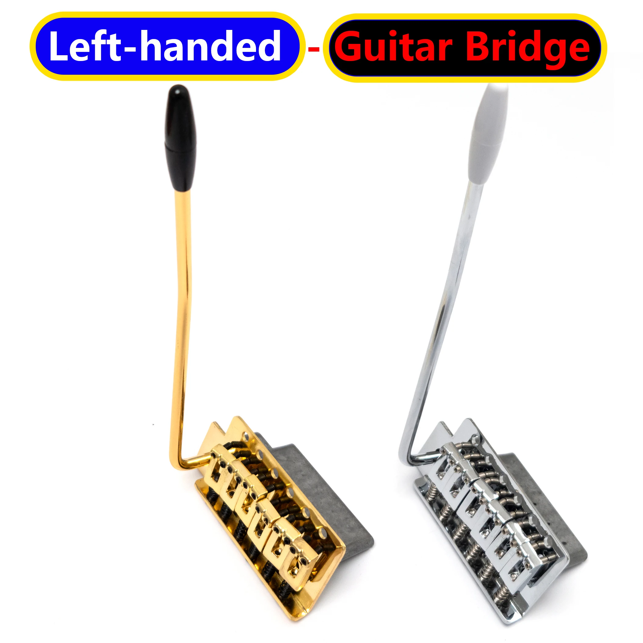 Left Handed Single Tremolo Bridge for ST Style Guitar Tailpiece Chrome Gold 52mm Spacing