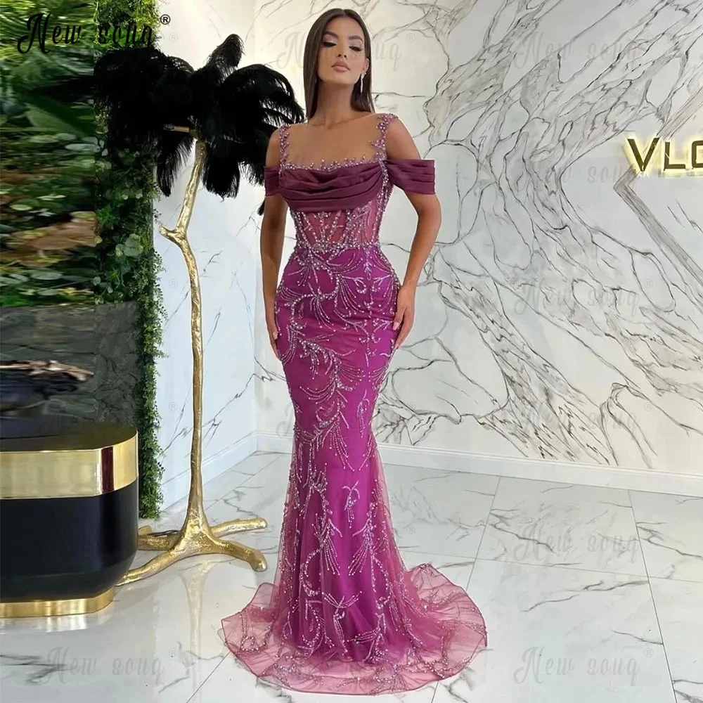 

Haute Couture Long Mermaid Party Dress Africa вечернее платье Formal Occasion Dresses Engagement Party Dress Beading Crystals